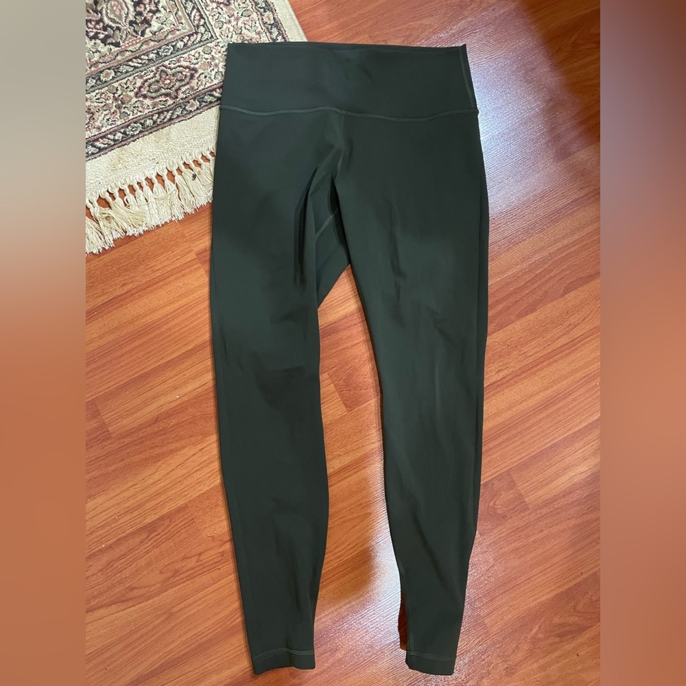 Olive green Lululemon Wunder Under leggings Size 12